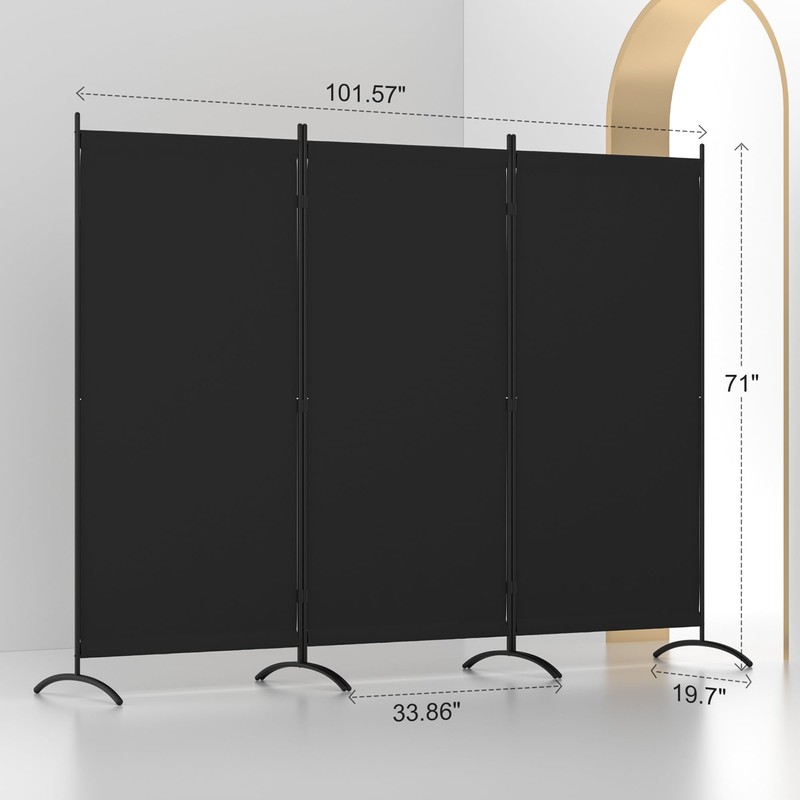 Kecreque Room Divider 3 Panel Room Dividers and Folding Privacy