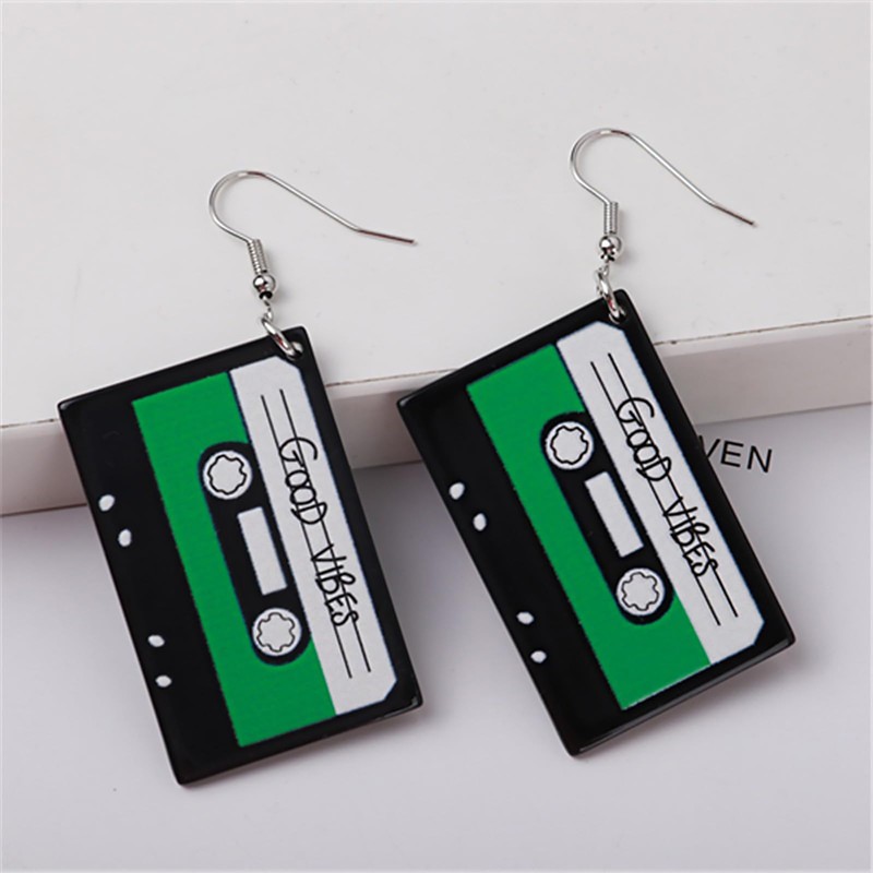 80s Earrings Cassette Tape Earrings 80s Accessories for Women Retro