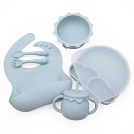 Platos para Bebe - Alimentación Complementaria bebe, Cubiertos para Bebe, Platos bebe, Plato para bebe, Set de Alimentación para Bebé, Set de 6 Piezas