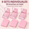 6 Kits de Brochas de Maquillaje para Regalo con Espejo,