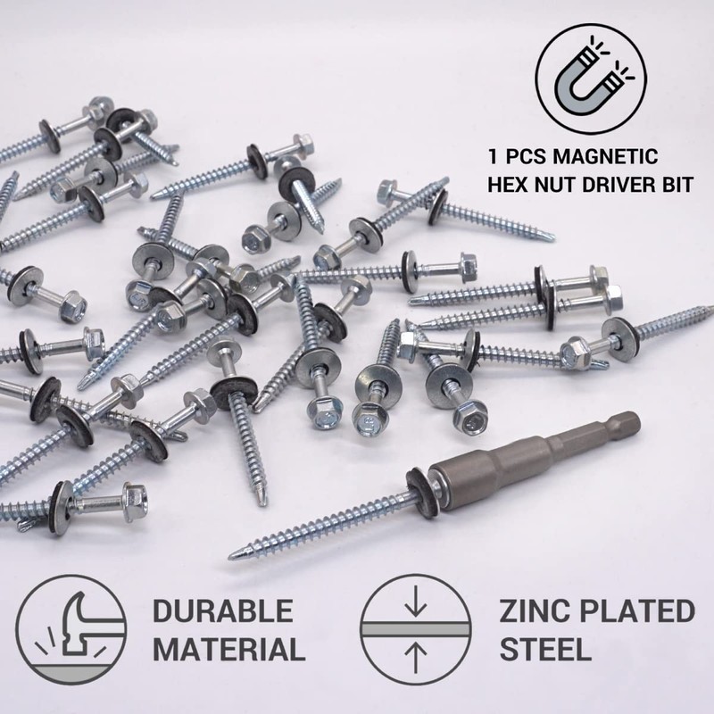Pack of 80 Zinc Plated Steel Self Tapping Screws DIN