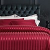 YASMENG Satin Duvet Cover 140 x 200 cm Red Stripe