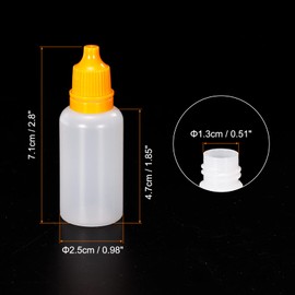 PATIKIL 20ml Liquid Dropper Bottles 20pcs PE Squeezable Drop Eye Dropper Container with PP Cap for Home Travel Yellow