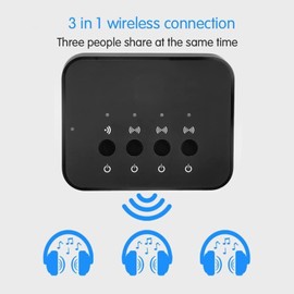 Bluetooth Audio Adapter with 1 Input 3 Output, 3.5mm Wired Wireless Stereo Sound System for Music Sharing, TV and Home Audio