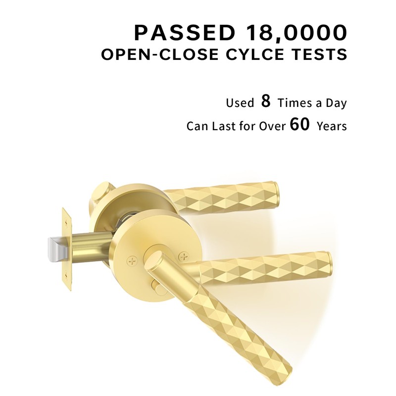 Asidrama 1 Pack Brushed Gold Privacy Door Knob or Lever