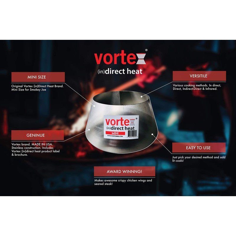 Mini BBQ Vortex™ (in) Direct Cooking Charcoal Grill Accessory Cone