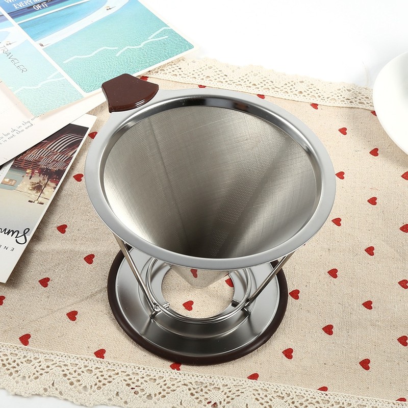 1x Portable 304 Stainless Steel Drip Dripper Double Layer Mesh