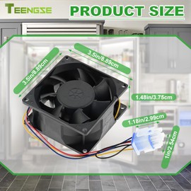 Teengse WR60X26866 Refrigerator Evaporator Fan Motor Compatible with Ge Refrigerator 2024 Upgraded, Evaporator Fan Replaces WR02X13733, V80E14MS2A3-57A611, WR60X10341, WR60X10356, WR60X10357