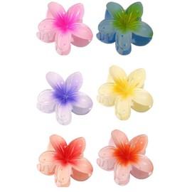 6Pcs Flower Claw Clips Nonslip Flower Claw Clips Strong-Hold Hair Clips for Women Girls Claw Clips for Thick Medium Hair (Style, One size)