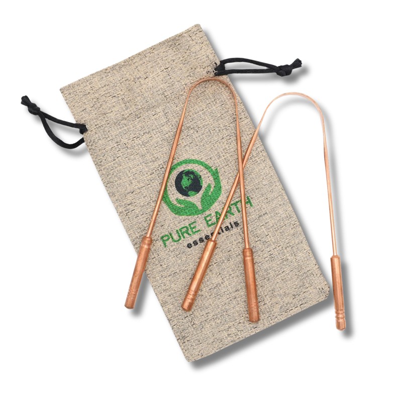 PURE EARTH essentials Copper Tongue Scraper for Adults - Oral