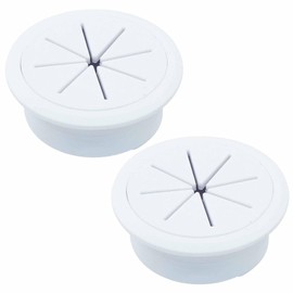 Kemcatui 2Pcs 2 Inch（50mm）Desk Cable Grommet, White Desktop Hole Cover Flexible Desk Cord Grommets, Table Wire Organizer Grommet for Office, Home