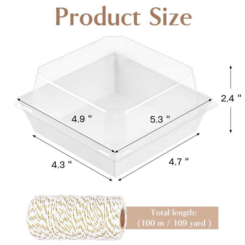 ZORRITA 50 Pack 5 Inch Paper Charcuterie Boxes with Clear