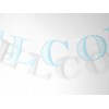 WELCOME Stripe Letter Banner (Matte Blue)