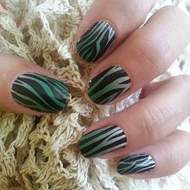 Emerald Ombre Zebra Nail Wraps, Half Sheet, Jamberry Nail Wraps