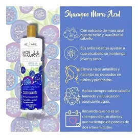 Shampoo Matizador Mora Azul Nekane 960 G Rubios Y Canas
