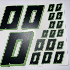 Unbranded Matte Black-w/ Lime #0's Racing Numbers Vinyl Decal Sheet Rc Box L3