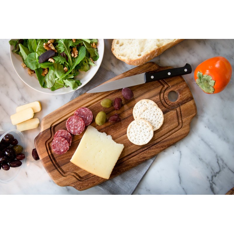 Ironwood Gourmet Rectangular Pinehurst Serving Board, Acacia Wood