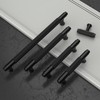 9BUILD 10 Pack Knurled Cabinet Pulls 3.75 Inch Matte Black