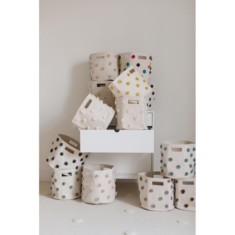 Pehr Pom Pom Basket, Bin (Blush) | 100% Cotton Canvas