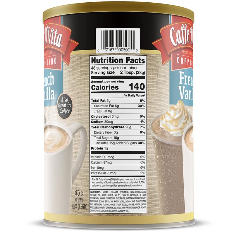 Caffe D'Vita French Vanilla Cappuccino Mix - Instant Cappuccino Mix,