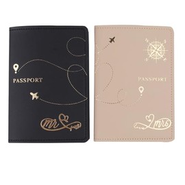 Travel Holder Set,Honeymoon Gift,Slim Passport Case Covers and Organizer Slots Couple Travel Luggage Tags,Wedding Bridal,Anniversary gift