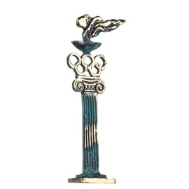 Antique Flame Olympics Solid Bronze Handmade Statue 17cm