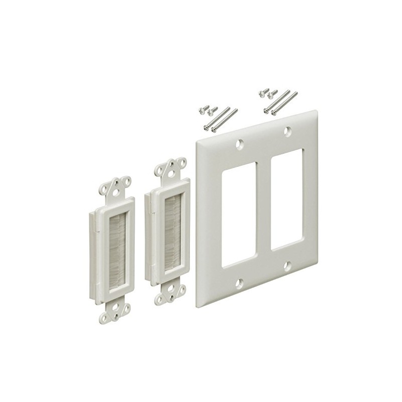 iMBAPrice 2-Gang Brushed Wall Plate - Decora Style Cable Pass