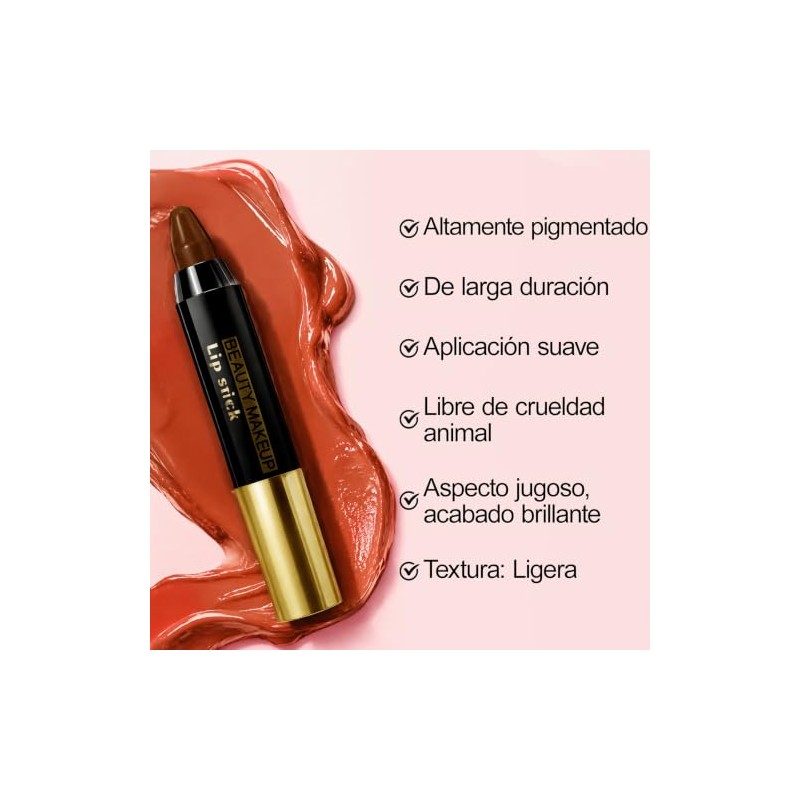 Erinde Lápiz Labial Mate y Cremoso de Larga Duración, Resistente