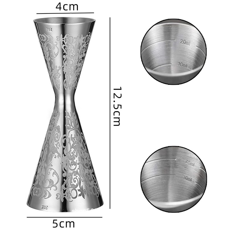 WIEXUN Measuring Cup Graduated Jigger Cup Cocktail Stainless Steel Measuring