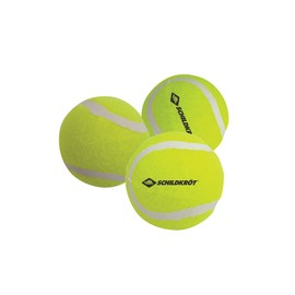 Schildkröt® Freitzeit-Tennisbälle, 3 Stück, drucklos im Meshbag, gelber Filz, für das erste Tennis-Spiel auf der Strasse, im Hof, 970048