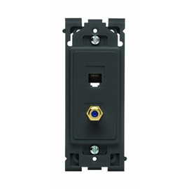 Leviton Renu QuickPort Phone/TV Insert, RE640-2OB, Onyx Black