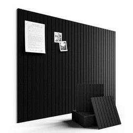 Fluxynara Large Felt Bulletin Board 48" X 36" Large Cork Board Alternative-12 Pack with 70 Safe Removable Adhesive Tabs, Cork Boards for Walls Cork Board for Home Office Classroom Pin Board (Black)