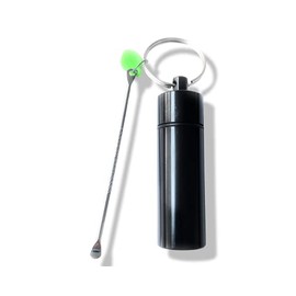 M&M Smartek Dosing Scoop Storage Box with Spoon Dispenser Snuff Dispenser (Black)