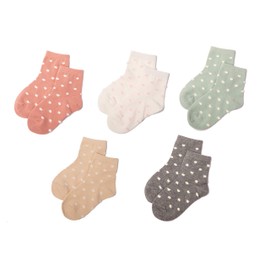 Gwenvenni Calcetines para niñas grandes y pequeños calcetines de algodón de corte bajo para niños pequeños, Dots, 1-3 Años