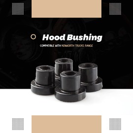 Hood Bushing, K066-218 M300-NR, Black Polyurethane & Steel, Front, Compatible with Kenworth Trucks