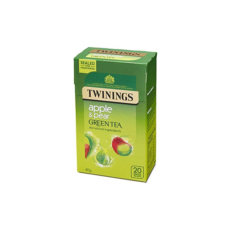 Twinings Apple & Pear Green Tea 20 Single Tea Bags,