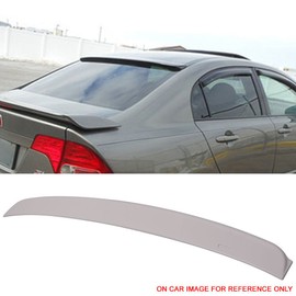 IKON MOTORSPORTS, Rear Window Roof Spoiler Compatible with 2006-2015 Honda Civic Sedan 4-Door, Painted #NH578 Taffeta White ABS Plastic Top Roofline Windshield Visor Spoiler Wing