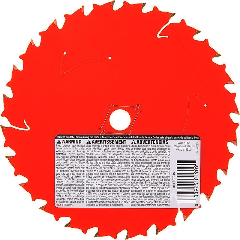 Diablo D0724A 7 1/4" Circular Saw Blade, 24 Tooth Framing