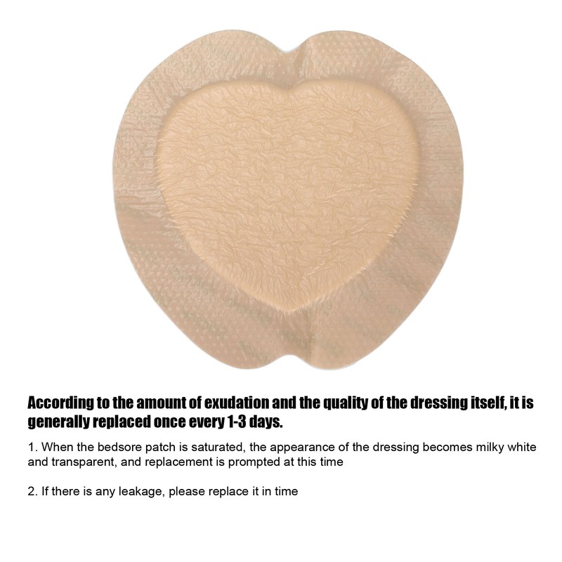 Heart Shaped Silicone Foam Dressing Bordered Waterproof Wound Bandage 18x18cm/7.09x7.09in