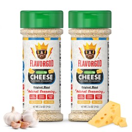 Flavor God Cheese Flavored Seasoning Mix, 2 Bottles, Premium All-Natural Spice Blend for Chicken, Seafood, Vegetables, Eggs, Ravioli, Tacos, & Pasta - Kosher, Dairy-Free, Gluten-Free, Keto Friendly