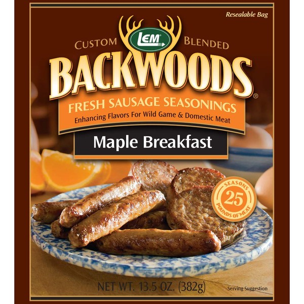 LEM Backwoods Maple Breakfast Fresh Sausage Seasoning, 13.48 oz