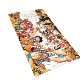 Asamike Face Towel, 15.7 x 27.6 inches (40 x 70 cm), Stylish, Cute, Anime, One-Piece, Microfiber, Soft Texture, Sports Towel, Popular, Hand Towel, Durable, Less Fluffing, Fast Absorption, Quick