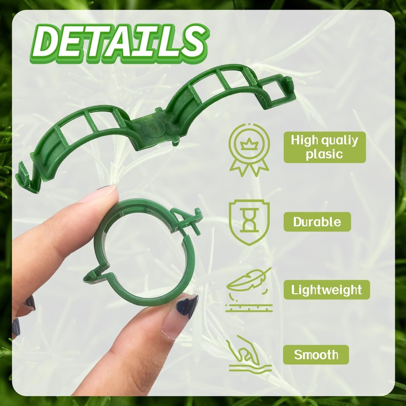 OJYUDD 300 Pcs Plant Support Clips,Plastic Tomato Clips,Plant Support Clips,Garden