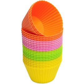 Pharamat Extra Large Silicone Muffin Cups 24 Pack, 3.54 Inch Silicone Cupcake Liners, Reusable Jumbo Silicone Baking Cups Easy to Clean, Great for Cupcake, Muffin, Mousse