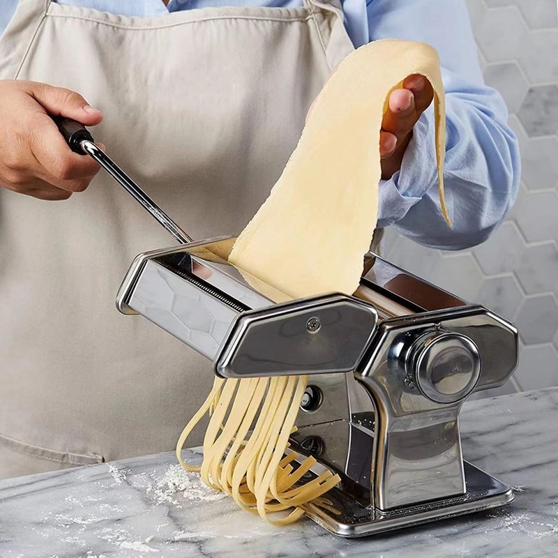 Pasta Maker Machine, Manual Pasta Maker with 9 Adjustable Thickness