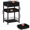 Lerliuo Pure Black Printer Table with Fabric Drawer,3 Tier Industrial
