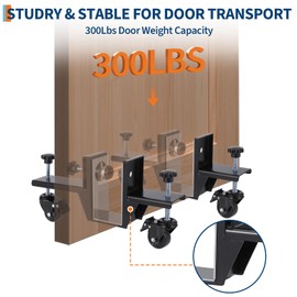 GarveeTech 2 Piece Door Installation Kit, 300 Lbs Capacity Heavy Duty Door Dolly for 0 to 2.99 Inches Thick, One-Person Operation, Ideal for Commercial Residential Use, Black