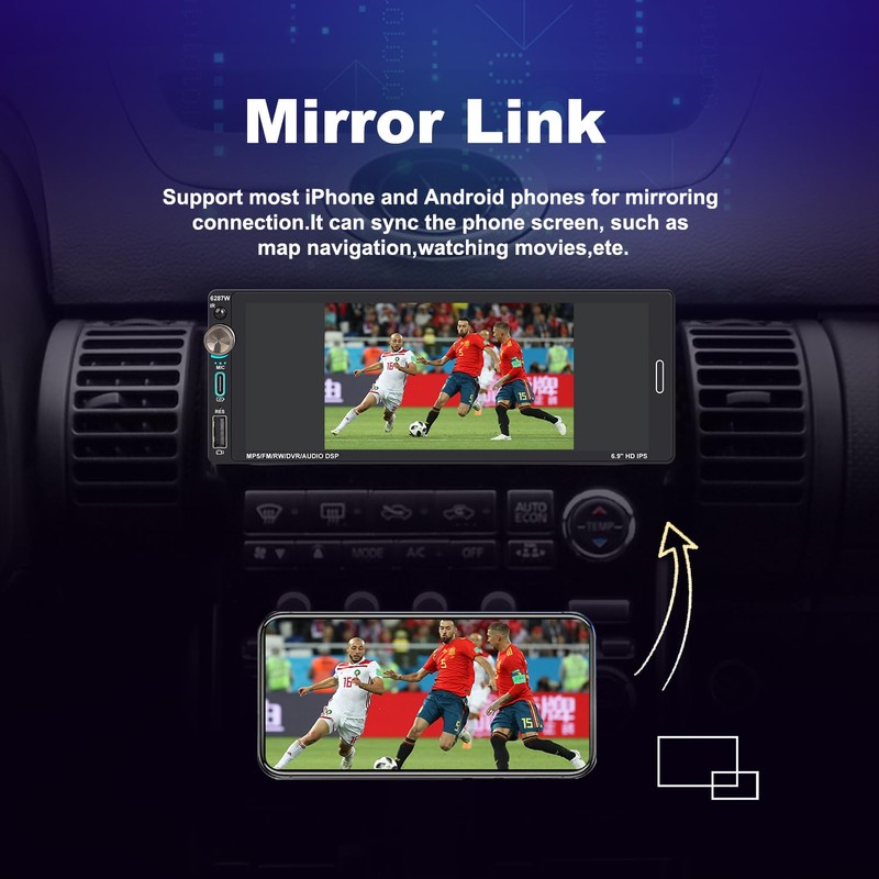 Alondy Single Din Car Touchscreen Radio (6.9-inch) Compatible with [Wireless]