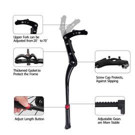 ROCKBROS Bike Kickstand for Mountain Bike Bicycle Kickstand Adults 24 inch to 29 inch Adjustable Bike Side Stand
