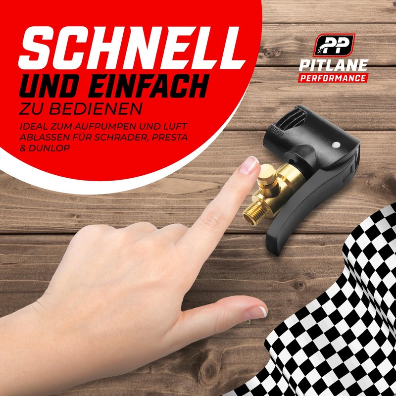 Pitlane Performance® Schrader & Presta Car Valve Lever Connector; Valve